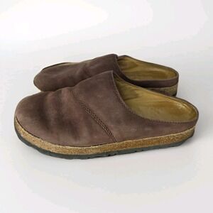 Haflinger Brown Leather Clogs Women Slip on Shoes Us 7 Eu 38 Casual Comfort Mule